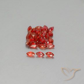 Fire Red Sapphire Gem - 0.1ct Marquise Facet (ID: 350151)