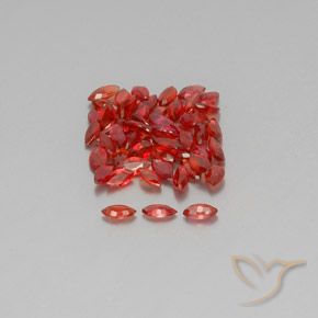 Sapphire Gemstones in 4 x 2 mm Size for Sale, Sapphire Stones in Deep Red Color