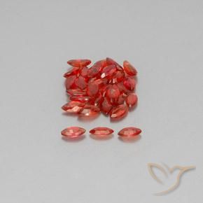 Sapphire Gemstones in 4.4 x 2.3 mm Size for Sale, Sapphire Stones in Dark Red Color