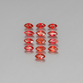 Rojo oscuro Zafiro Gema - 0.2ct Forma marquesa (ID: 350332)