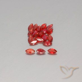Rojo carmesí claro Zafiro Gema - 0.1ct Forma marquesa (ID: 350436)