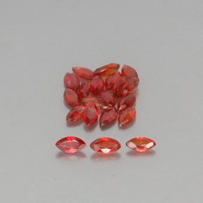 3.51 ctw Orange Sapphire Gemstones, Sapphire Gems in Marquise Facet Shape for Sale.