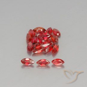 Lot de 20pc pièces de Saphirs Rouge intense Marquise de Tanzanie, taille 4,9 x 2,7mm, poids total 4,26 ct / moyenne 0,21 ct chaque, dureté de Mohs 9 convient aux bijoux de tous les jours, pierre de sagesse, Pierre de naissance de septembre, Photo A