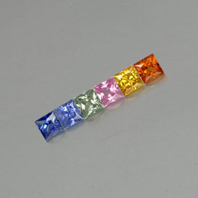 1.40 ct Multicolor Sapphire Gemstone, Sapphire Gem in Princess-Cut Shape for Sale.