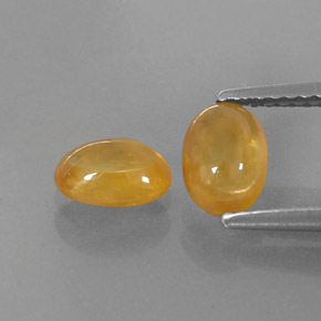 1.80 ct Yellow Sapphire Gemstone, Sapphire Gem in Oval Cabochon Shape for Sale.