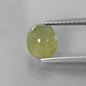 2.30 ct Green Sapphire Gemstone, Sapphire Gem in Oval Cabochon Shape for Sale.