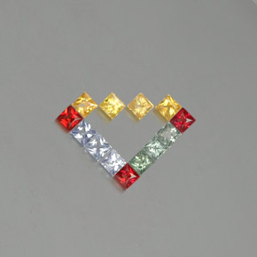 Multicolor Zafiro Gema - 0.1ct Corte Princesa (ID: 351647)