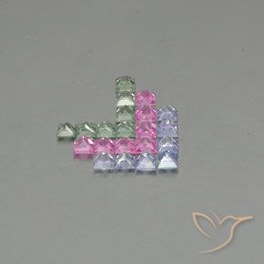 Sapphire Gemstones in 2.6 x 2.6 mm Size for Sale, Sapphire Stones in Multicolor Color