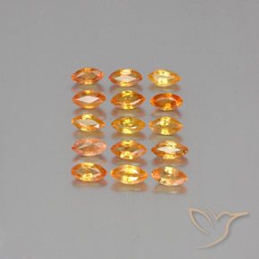 5.93 ctw Orange Sapphire Gemstones, Sapphire Gems in Marquise Facet Shape for Sale.