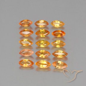 5.93 ctw Orange Sapphire Stones, Natural Sapphire in Marquise Facet Shape for Sale