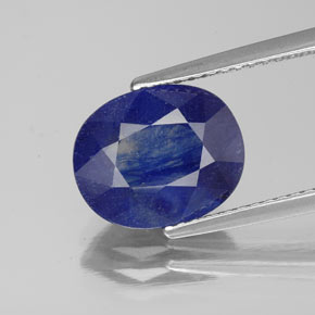 4.40 ct Blue Sapphire Gemstone, Sapphire Gem in Oval Facet Shape for Sale.