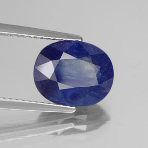 4.40 ct Blue Sapphire Stone, Natural Sapphire in Oval Facet Shape for Sale