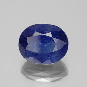 4.46 ct Blue Sapphire Stone, Natural Sapphire in Oval Facet Shape for Sale