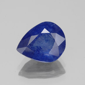 3.54 ct Blue Sapphire Gemstone, Sapphire Gem in Pear Facet Shape for Sale.