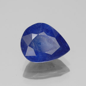3.54 ct Blue Sapphire Stone, Natural Sapphire in Pear Facet Shape for Sale