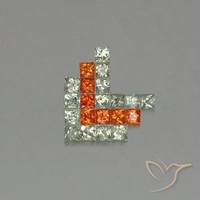 2.74 ctw Multicolor Sapphire Stones, Natural Sapphire in Princess-Cut Shape for Sale
