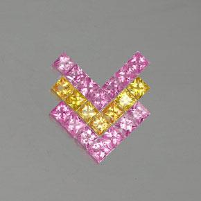 Multicolore Zaffiro Gem - 0.2ct Taglio Princess (ID: 352562)