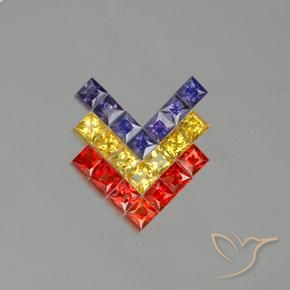 3.08ctw Natural Multicolor Sapphire, Square, VVS-VS