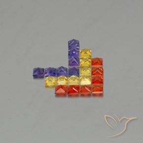 Sapphire Gemstones in 2.7 x 2.7 mm Size for Sale, Sapphire Stones in Multicolor Color
