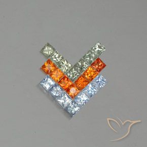 2.90ctw Natural Multicolor Sapphire, Square, VVS-VS