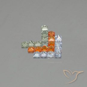 Sapphire Gemstones in 2.6 x 2.6 mm Size for Sale, Sapphire Stones in Multicolor Color