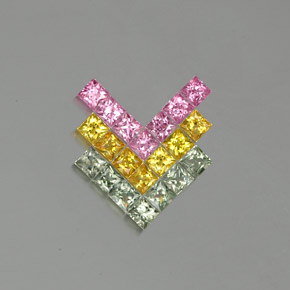 Multicolor Sapphire Gem - 0.2ct Princess-Cut (ID: 352570)