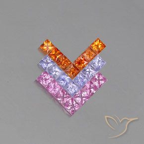 3.22ctw Natural Multicolor Sapphire, Square, VVS-VS