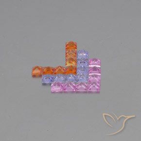 Sapphire Gemstones in 2.8 x 2.8 mm Size for Sale, Sapphire Stones in Multicolor Color