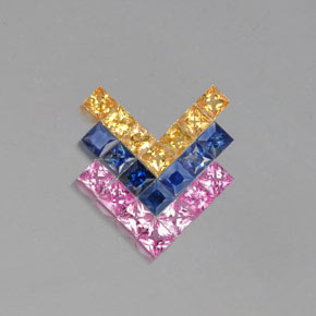 Multicolor Sapphire Gem - 0.2ct Princess-Cut (ID: 353688)
