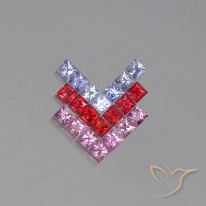 2.71ctw Natural Multicolor Sapphire, Square, VVS-VS