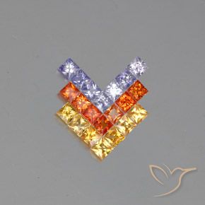 2.66ctw Natural Multicolor Sapphire, Square, VVS-VS