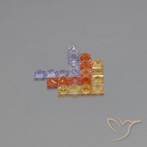 Sapphire Gemstones in 2.7 x 2.6 mm Size for Sale, Sapphire Stones in Multicolor Color