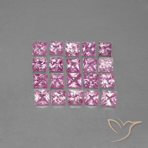 Rosado púrpura real muy claro Zafiro Gema - 0.2ct Corte Princesa (ID: 353859)