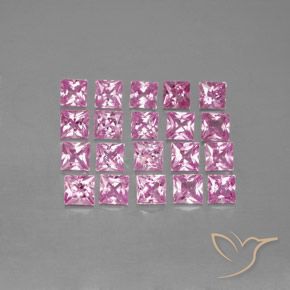 Very Light Pink Sapphire Gem - 0.2ct Princess-Cut (ID: 353860)