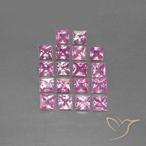 Intense Pink Sapphire Gem - 0.2ct Princess-Cut (ID: 353867)