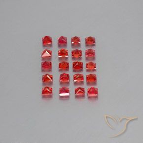 Sapphire Gemstones in 2.6 x 2.5 mm Size for Sale, Sapphire Stones in Bright Red Color