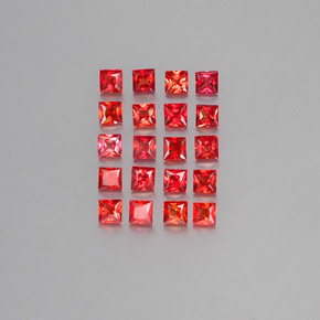 Rojo claro Zafiro Gema - 0.1ct Corte Princesa (ID: 353939)