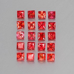 2.47 ctw Red Sapphire Stones, Natural Sapphire in Princess-Cut Shape for Sale