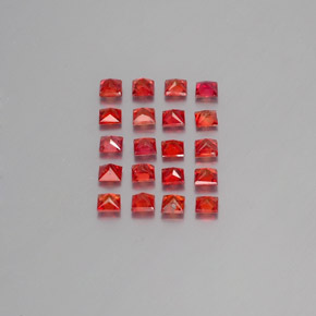 Sapphire Gemstones in 2.7 x 2.7 mm Size for Sale, Sapphire Stones in Bright Red Color