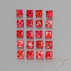 2.31 ctw Red Sapphire Stones, Natural Sapphire in Princess-Cut Shape for Sale