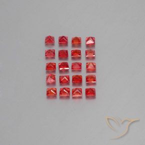Sapphire Gemstones in 2.5 x 2.5 mm Size for Sale, Sapphire Stones in Bright Red Color