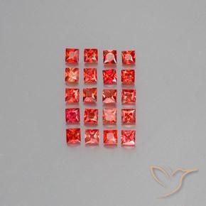 0.1ct Princess-Cut Red Orange Sapphire Gem for sale 0.1ct Princess-Cut Red Orange Sapphire Gem (ID: 353942)