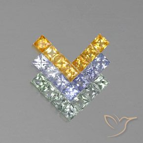 Многоцветный Сапфир Камень - 0.1ct Огранка Принцесса (ID: 353947)