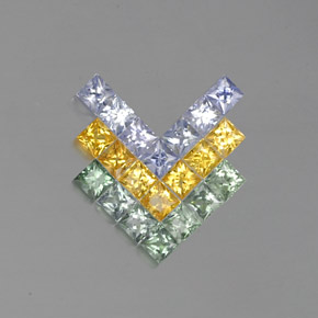 Multicolor Zafiro Gema - 0.1ct Corte Princesa (ID: 353950)