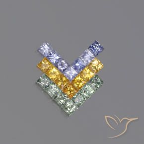 Multicolor Zafiro Gema - 0.1ct Corte Princesa (ID: 353952)