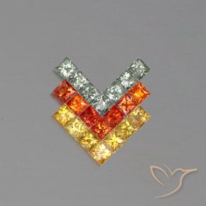 2.79ctw Natural Multicolor Sapphire, Square, VVS-VS