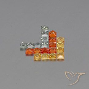 Sapphire Gemstones in 2.7 x 2.7 mm Size for Sale, Sapphire Stones in Multicolor Color