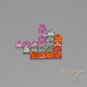 Sapphire Gemstones in 2.8 x 2.7 mm Size for Sale, Sapphire Stones in Multicolor Color