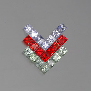 Multicolor Sapphire Gem - 0.1ct Princess-Cut (ID: 353955)