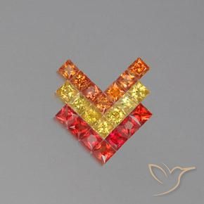 2.55ctw Natural Multicolor Sapphire, Square, VVS-VS